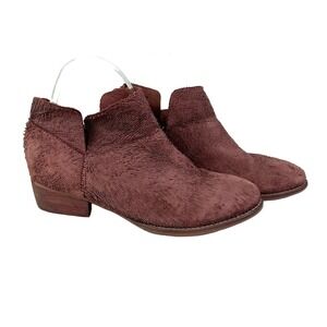 Seychelles Women's Burgundy Side Zip Snare Suede Almond Toe Ankle Boots Size 6.5